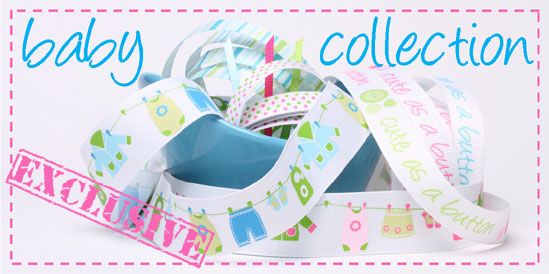 Baby ribbon collection, exclusive to Crafty Ribbons